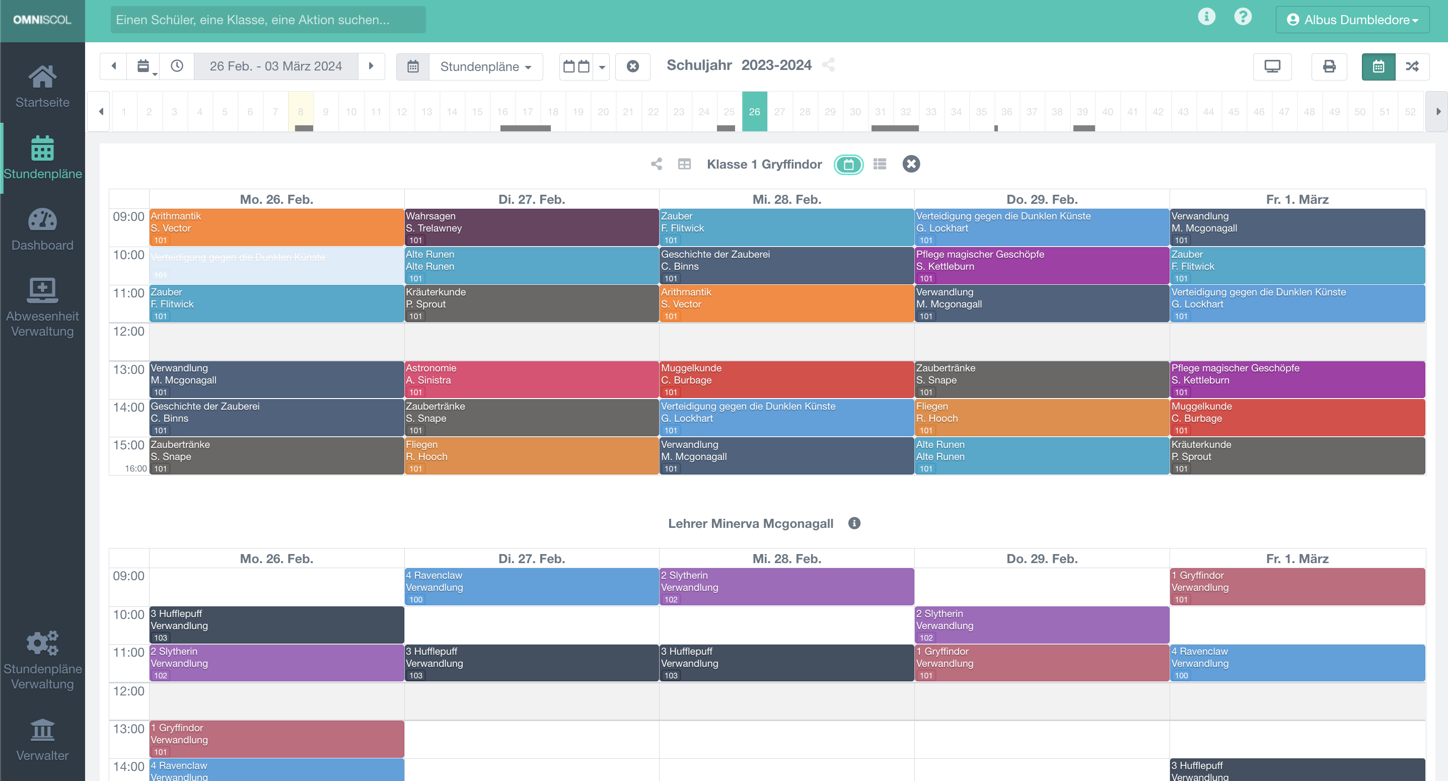 tägliche Konsultation und Verwaltung der Stundenpläne