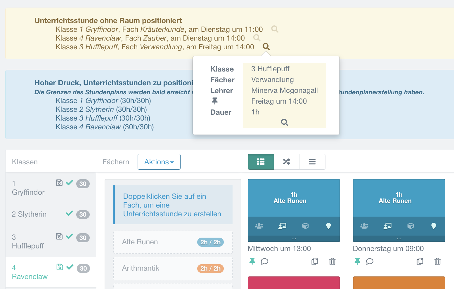 Problem erkannt: Warnung für nicht definierten Klassenraum