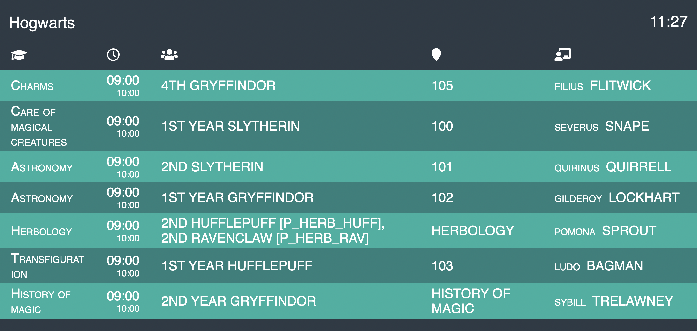 display panel for school lobby