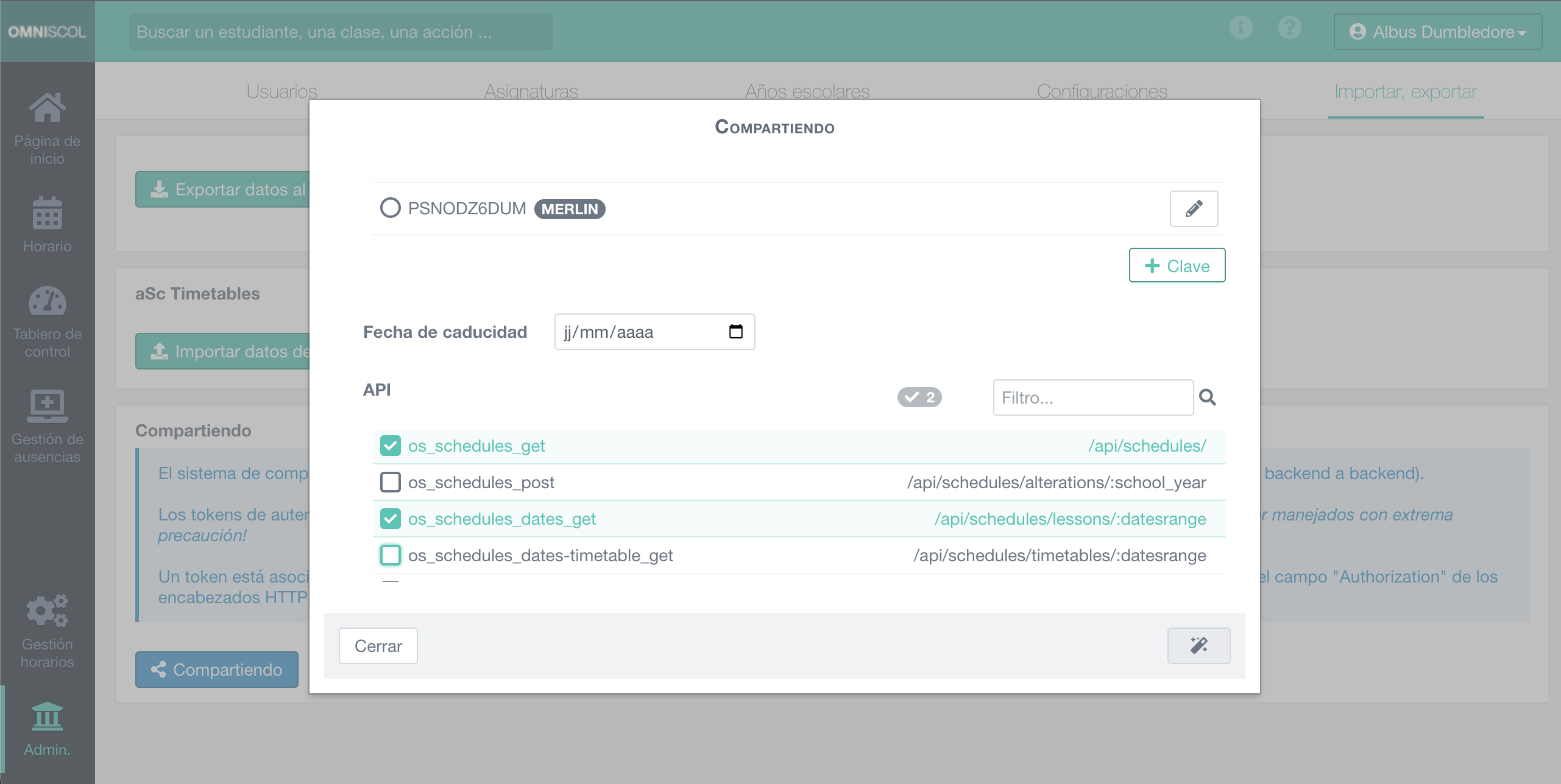 módulo de generación de token para compartir datos en tiempo real a través de una API REST y formato JSON
